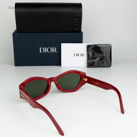 BRAND NEW Dior DIORSIGNATURE B1U 35C0 Shiny Red Green Women Butterfy Sunglasses - Picture 10 of 11